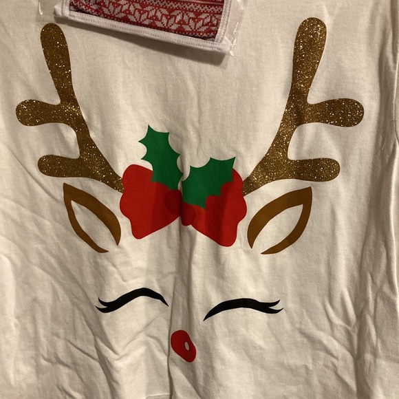 Baileyapparel.com NWOT Christmas T-shirt size 1X matching mask. Cropped - Picture 2 of 6